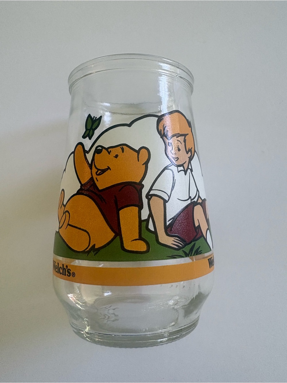 Vintage Winnie the Pooh and Christopher Robin Glass Jar